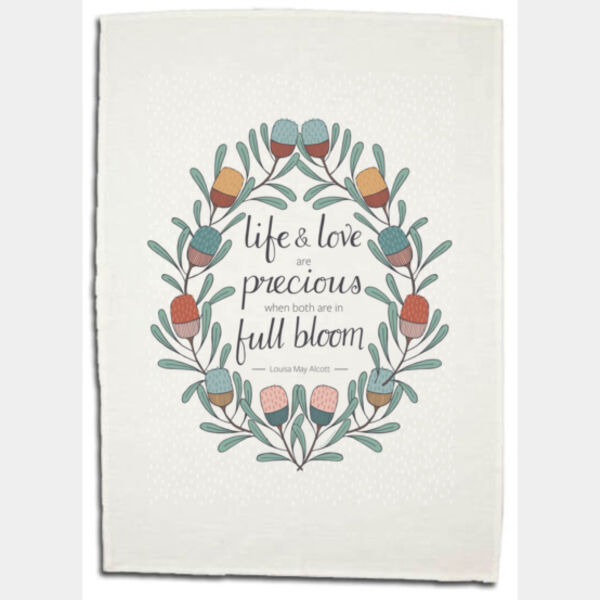 Precious Blossom Quote Tea Towel Thumbnail