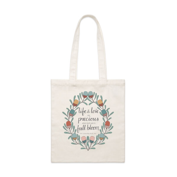 Precious Bloom Quote Tote Bag Thumbnail
